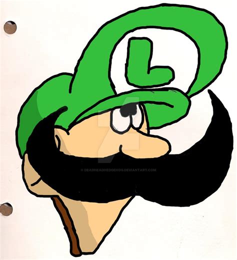 Luigi with a huge mustache by DeadHeadHedgehog on DeviantArt