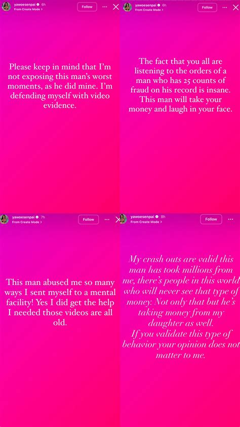 Yawoesenpai Insatgram Story Responses to Abuse Allegations Part 1