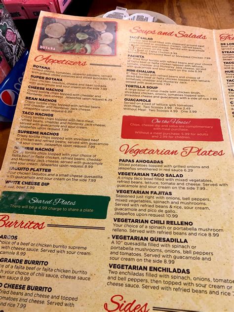 Menu at El Rodeo restaurant, Guthrie