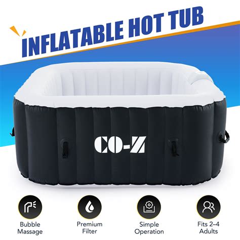 CO-Z 2-4 Person 5' Blow Up Hot Tub w 120 Air Jets Heater Cover Electric