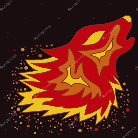 Tattoo Fire Wolf, vector illustration — Stock Vector © CaroDi #86679332