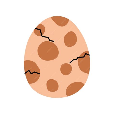 Premium Vector | Cute dinosaur nest with cracked spotted egg