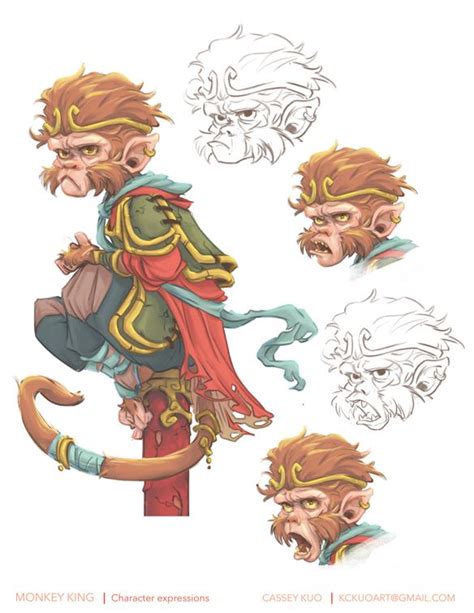 Monkey King on Behance | Monkey art, Monkey illustration, Character art