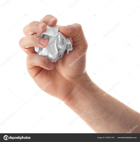 Male Hands Crumpling Paper