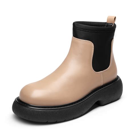 DREAM PAIRS Women's Lug Sole Platform Boots Ankle Booties Elastic