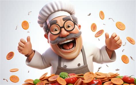 Premium AI Image | 3D Chef with a Delicious food