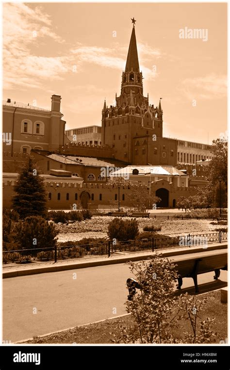 The Troitskaya Tower is the tallest tower of the Moscow Kremlin. Its ...