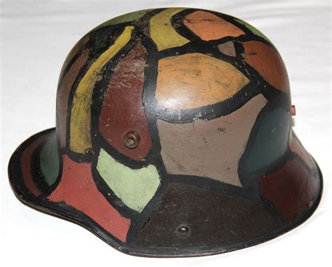 B308. WWI GERMAN CAMOUFLAGE M16 HELMET WITH LINER - B & B Militaria