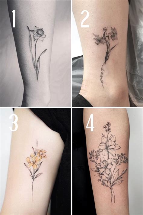December Birth Flower Narcissus Tattoo