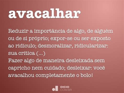 O Que Significa Avacalhar
