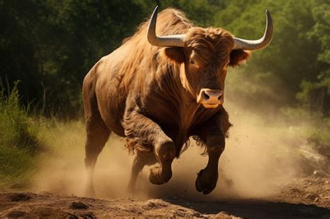 Premium AI Image | Running bull in the wild