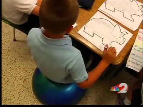 Dayton area students sit on exercise balls in class - YouTube