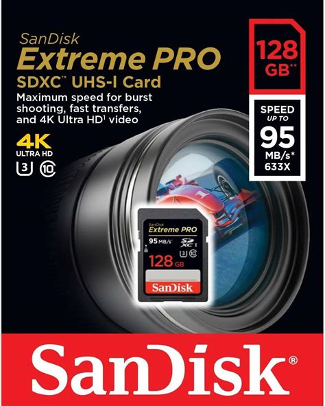 SanDisk 128GB Extreme Pro SD SDXC Class 10 C10 UHS-I 633X Tarjeta de ...