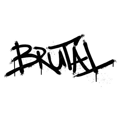 Graffiti pintura en aerosol palabra brutal vector aislado | Vector Premium