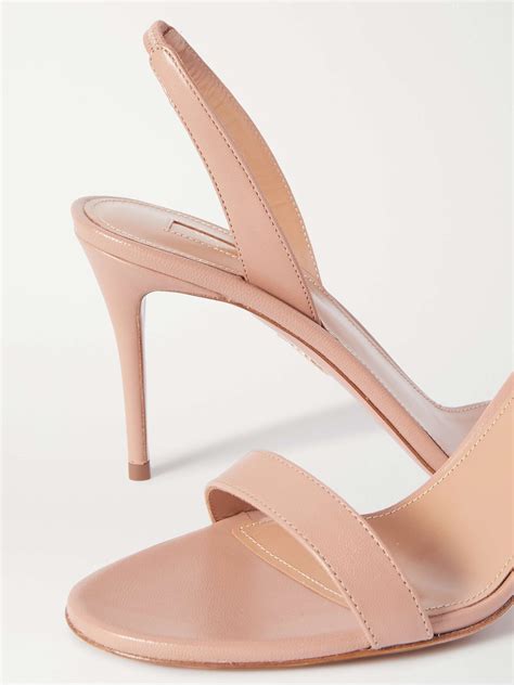 AQUAZZURA So Nude 85 leather slingback sandals | NET-A-PORTER