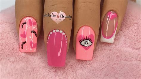HERMOSO DISEÑO ROSADO/ Nail art RECREANDO 😍🔥 - YouTube