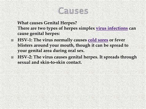 PPT - Genital herpes: Symptoms, Causes, Diagnosis and Treatment