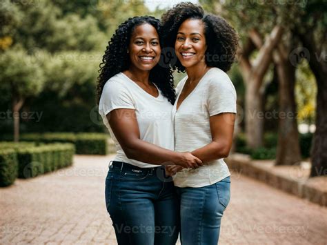 photo of happy family black mother and daughter, generative AI 28059318