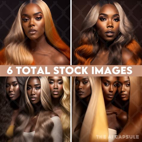 Stock Photos Beauty Melanin Blonde Orange Hair Makeup - Etsy