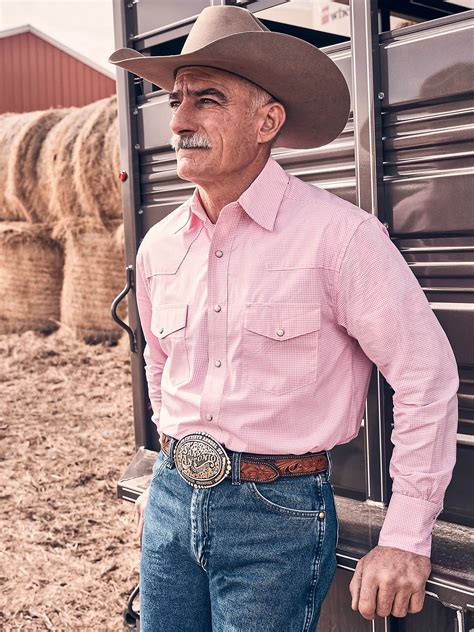 Men's Wrangler Bucking Cancer Western Snap Shirt