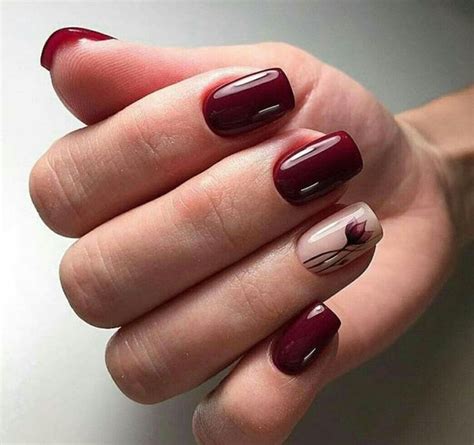 Бордовый маникюр: 100 свежих фото | Vernis à ongles bordeaux, Vernis à ...