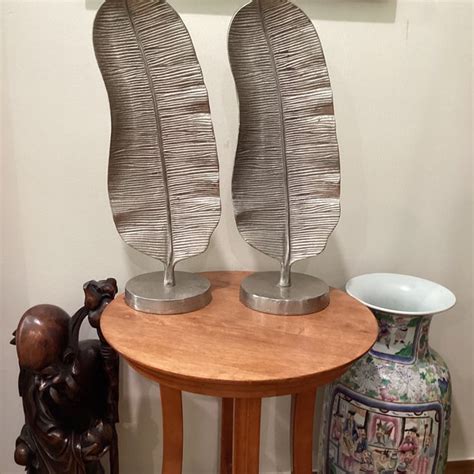 Mid Century Modern Pair of Extra Large Silver Metal Quill Sculptures ...