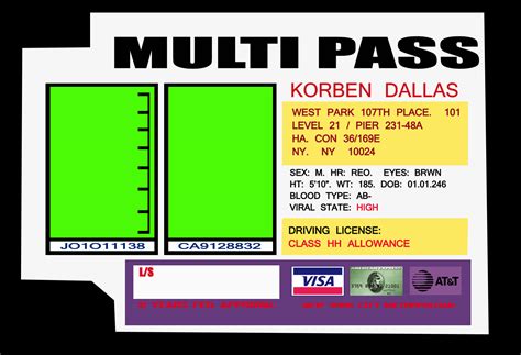 Fifth Element MULTIPASS - multipass - Prop Replicas, Custom Fabrication ...
