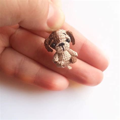 Miniature crocheted toy on Instagram: “10-й повтор собачки 🙈🙈🙈 рост 2 ...