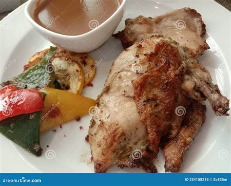Half grilled chicken stock image. Image of cooking, cuisine - 234158215
