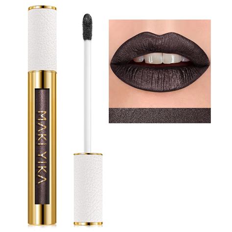 Amazon.com : MAKI YIKA Metallic Lipstick for Women Black Lipsticks Long