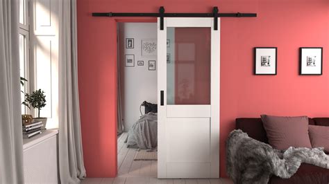 762x1981x35mm (30) Modern Shaker 2 Panel White Clear Glass