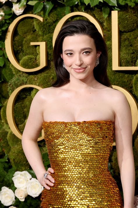 Mikey Madison Goes Gold in Strapless Bottega Veneta at Golden Globes