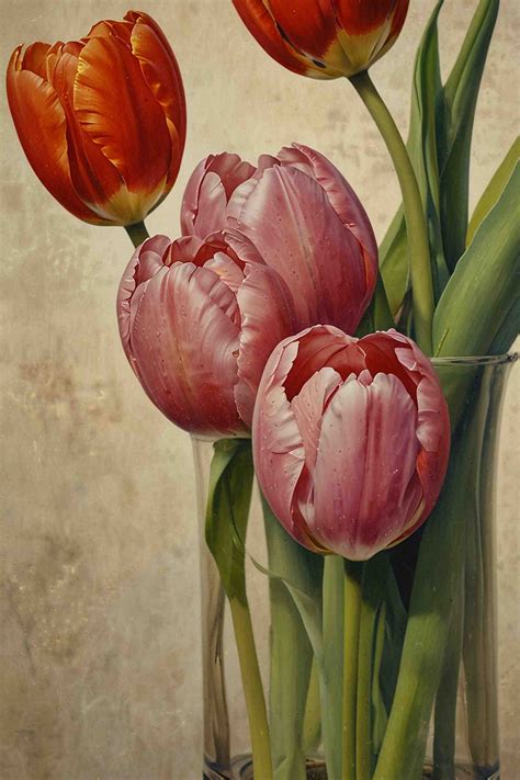 vintage tulip art  stock photo public domain pictures