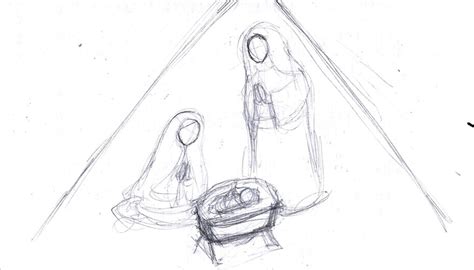 Manger Scene Drawing at PaintingValley.com | Explore collection of ...