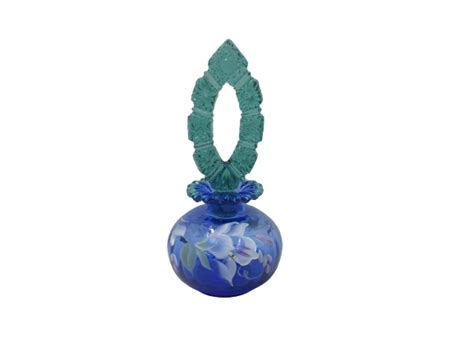 Fenton Cobalt Blue Glass Perfume Bottle - Valley 65 Antiques