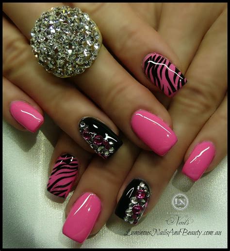 76 Best Pink Black Nails Ideas Nails Nail Designs Nail Art Designs