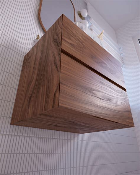Floating Bathroom Vanity With 2 Drawers / Walnut Oak - Etsy