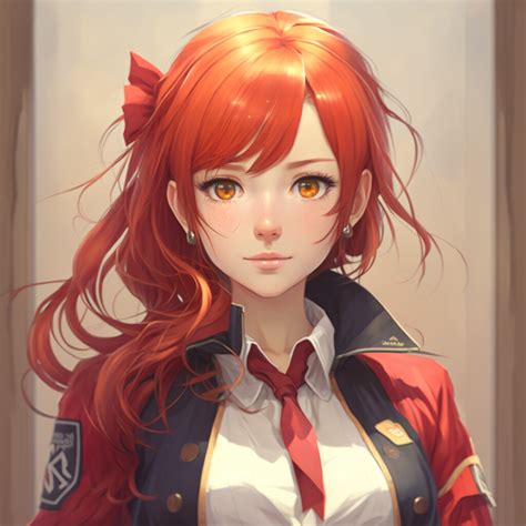 ArtStation - Red hair anime girl