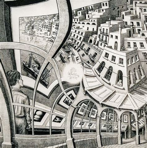 M.C. Escher, Print Gallery, 1956 5/12/18 #mfaboston | Escher art, Mc ...