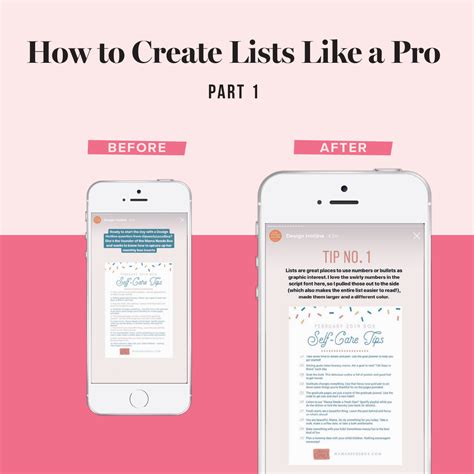 create lists   pro part   design lab