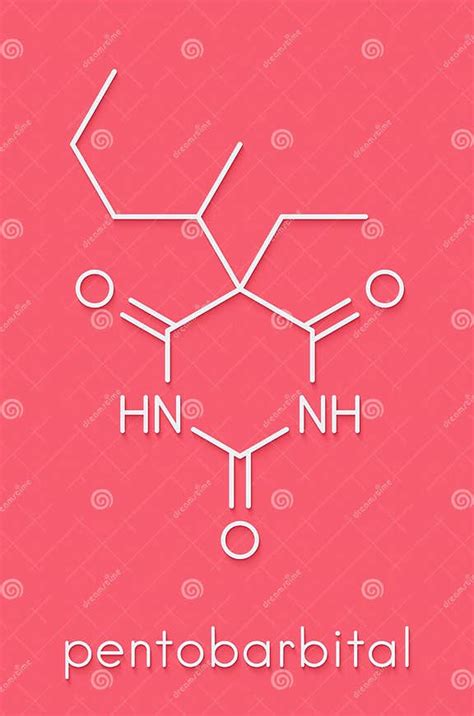 Pentobarbital Pentobarbitone Barbiturate Sedative, Chemical Structure ...