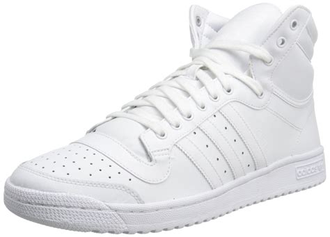 adidas Originals Leather Top Ten Hi S Basketball Shoes in White/White ...