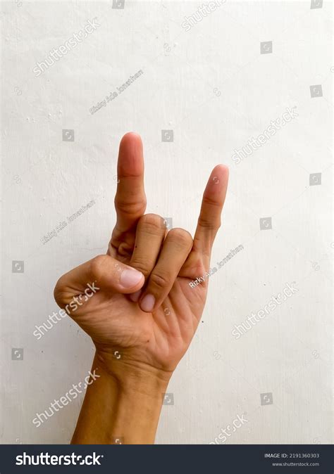 Sign Horns Hand Gesture Isolated Heavy Stock Photo 2191360303 ...