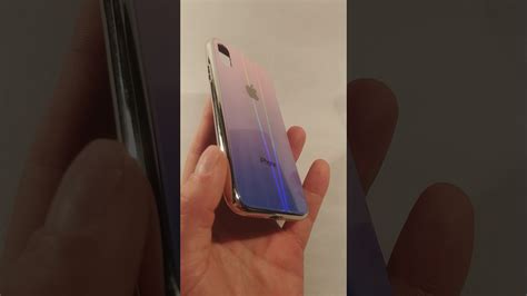 Iphone XS X Glass Case Стеклянный кейс на Айфон 10 с переливом Градиент ...