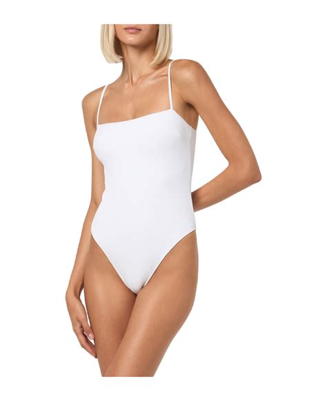 MC2 Saint Barth Woman White Ribbed One Piece Swimsuit | italist, ALWAYS