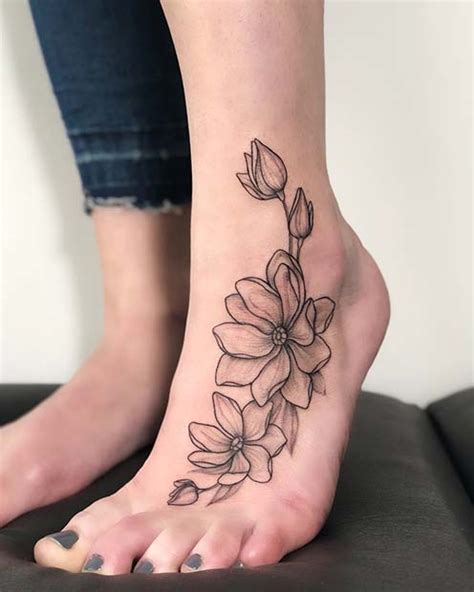 Flower Foot Tattoos With Names - Home Alqu
