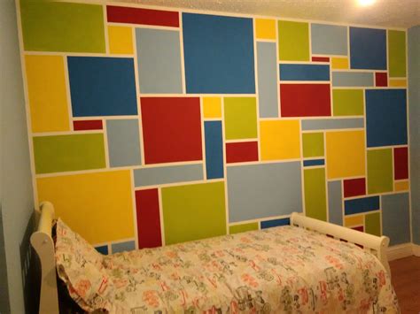 New Geometric Wall Art Painting | painting home painted | Bedroom wall ...
