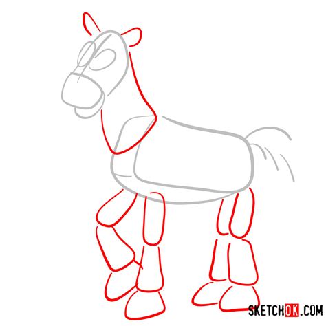 How to draw Bullseye from Toy Story - Sketchok easy drawing guides