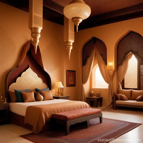 Arabian Nights Luxury Bedroom | Stable Diffusion Online