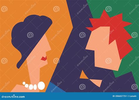 Lady and gentleman stock vector. Illustration of couple - 206657751